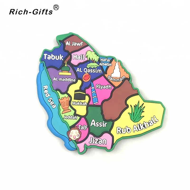 Retail Tourist Souvenir PVC Fridge Magnet For Saudi Arabia