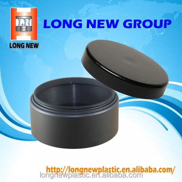 high quality Plastic Cosmetic Small Black Cream Jar with Black Screw Cap (Different Width)