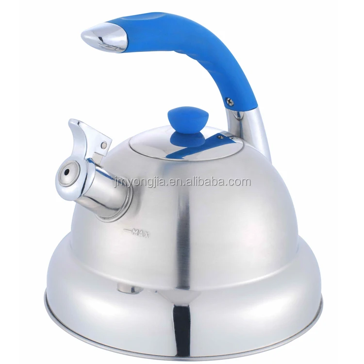 3L high quality stainless steel flat bottom tea pot whistling kettle