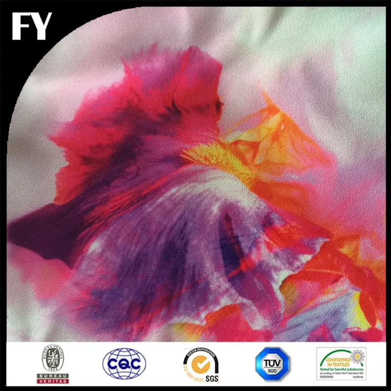 
Custom Designed digital print pure silk crepe fabric 