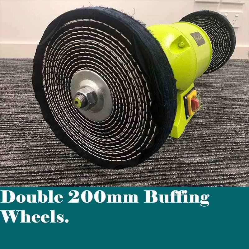 200mm Bench Polisher Bench Buffer Polishing Buffing Machine 750W Heavy Duty Industrial