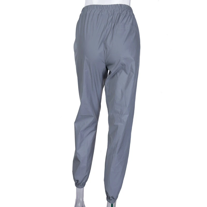 
Custom unisex high waist reflective trousers bf wind loose basketball hip-hop hip hop hips reflective joggers 