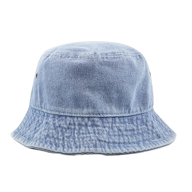 High Quality sun hat jeans Washed Cotton custom denim bucket hat
