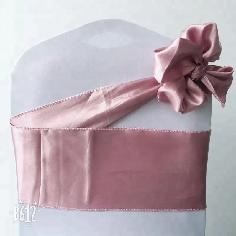 Cheap hot satin rose gold chair sashes for wedding