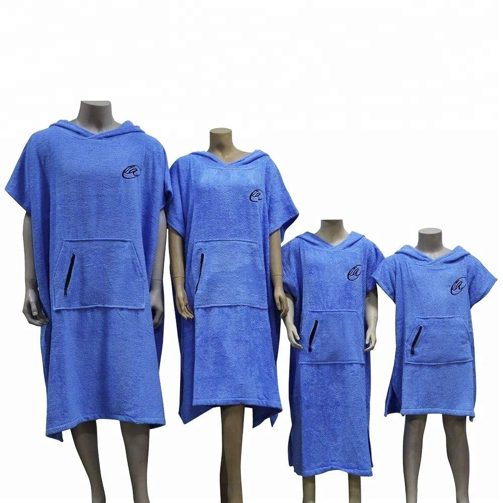 100% cotton changing custom adult hooded surf poncho beach towel for adults