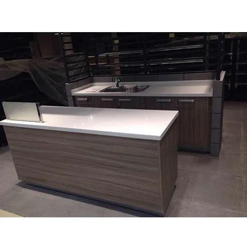 wood supermarket checkout table of cash desk receipt desk