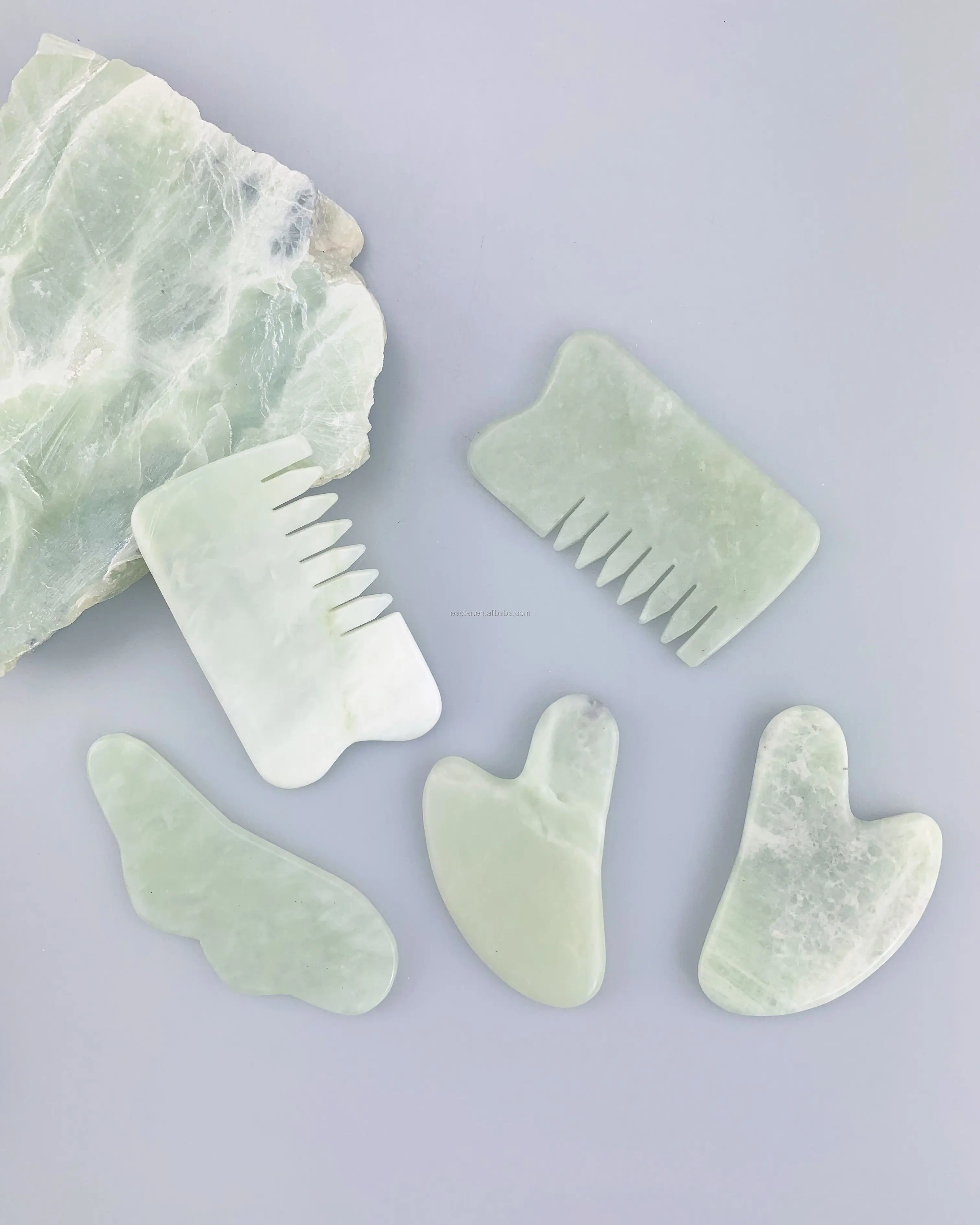 100% Natural Quartz Jade v Shape Gua Sha Massage Scraping for Face