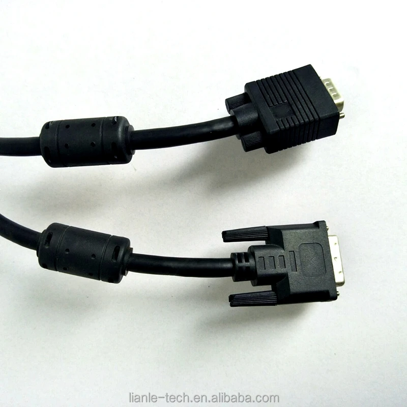 Оптовая продажа DVI to VGA линия DVI-D Dual Link 24 + 5 pin типа «папа»/HD15 Мужской Кабели