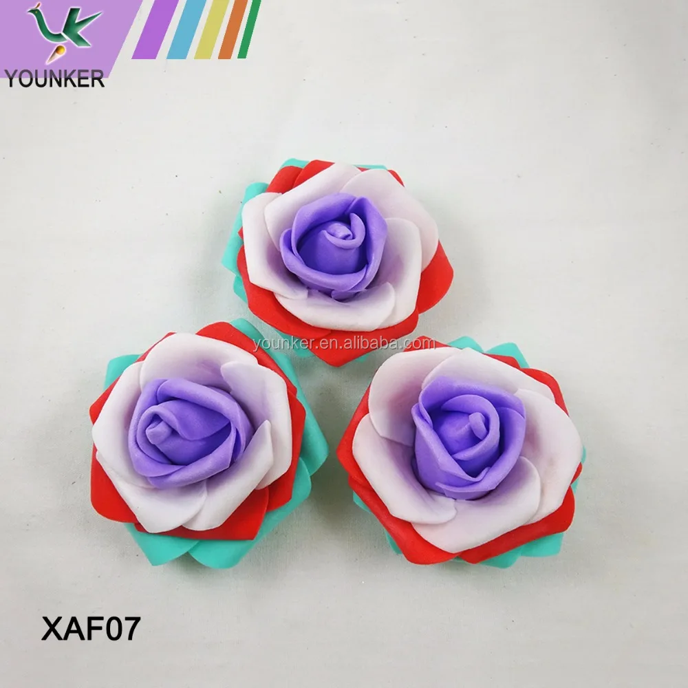 
8CM Cheap Artificial colorful EVA Foam Rose Flowers Head for Wedding Decoration 
