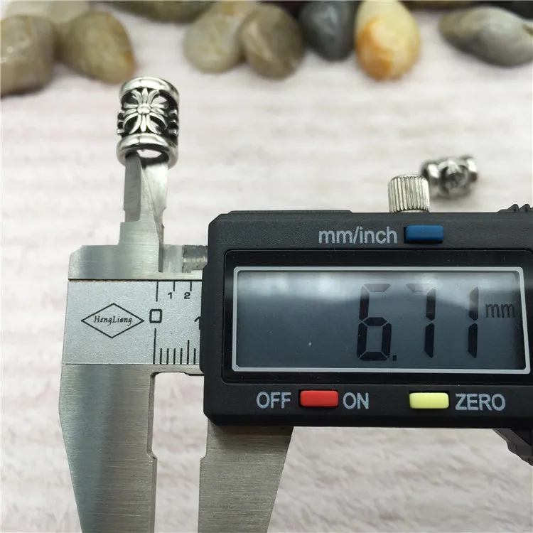 Китайская фабрика, красивые стильные металлические бусины из нержавеющей стали 316L с отверстием 6 мм