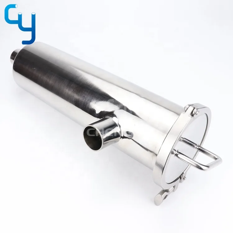 Food grade stainless steel pipe fitting sanitary angle type strainer