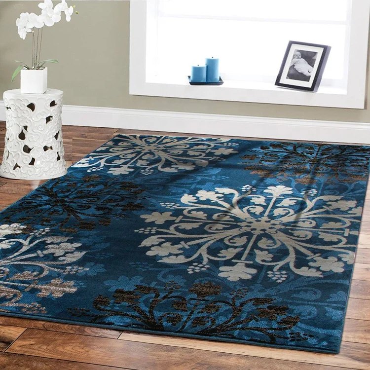 Luxury 5x8 Cream Blue Brown Black Area Rugs Modern Rug For Living Room