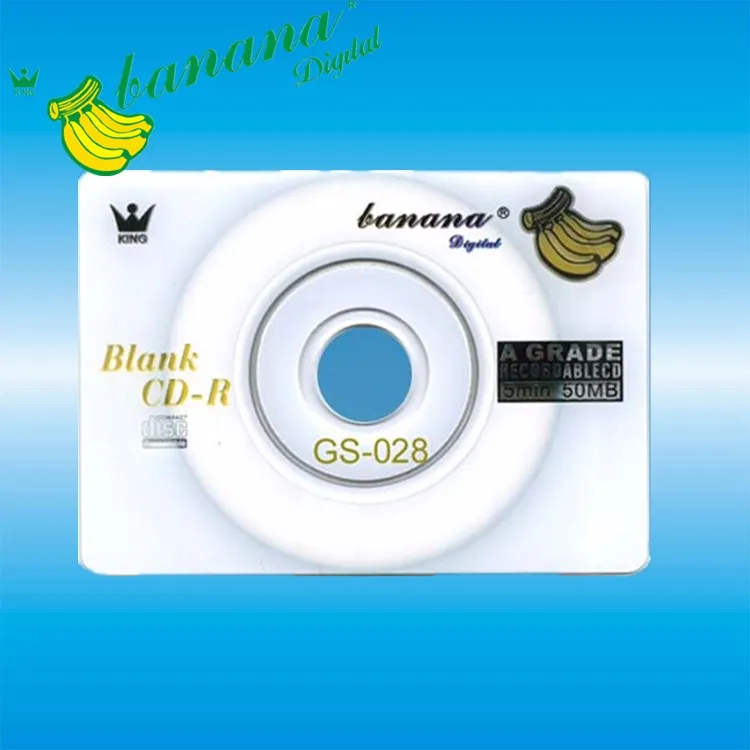 Name car printable Factory Home Supply banana brand blank disc production, recordable mini silver saucer, CD-R storage