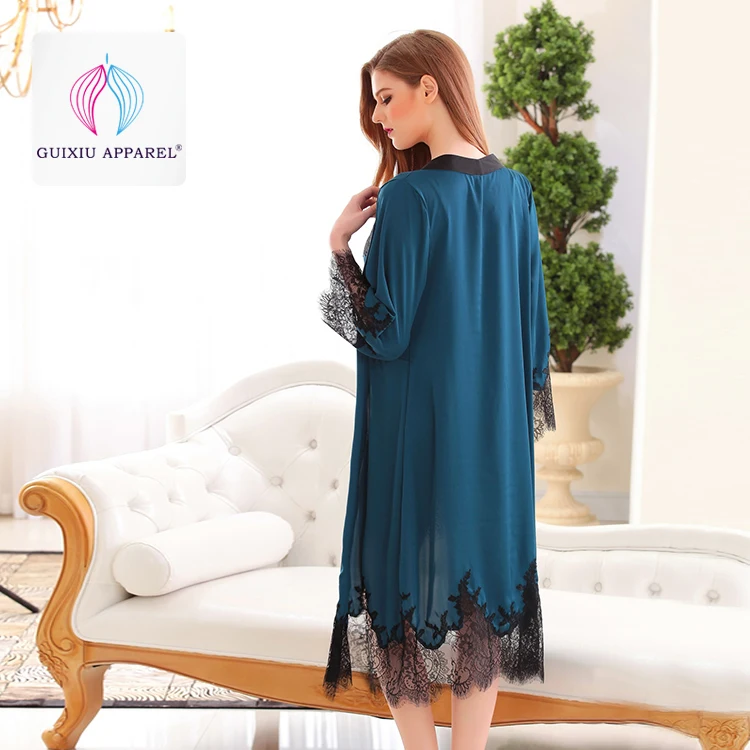 comfy womens dressing gown lace sleeping gown silk sexy Bathrobes