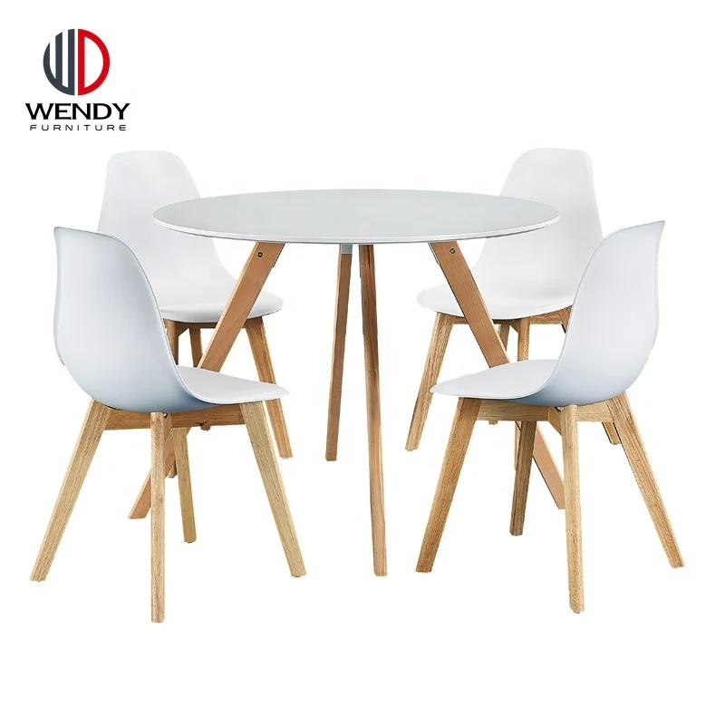 home furniture round dining table set with four chairs