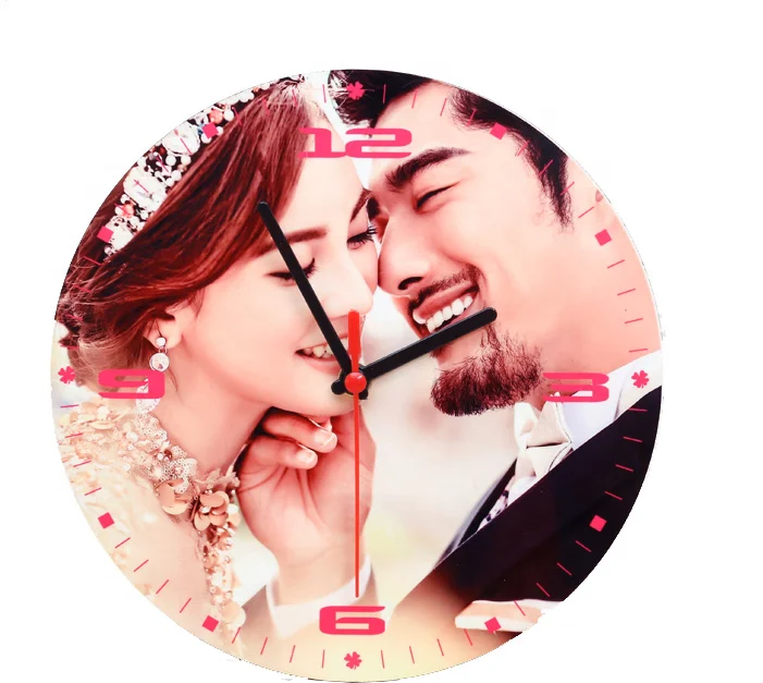 Digital Photo Printable wood frames wall sublimation blank clock time watch