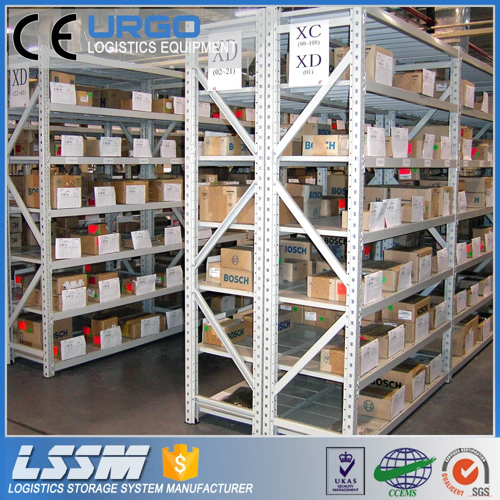 Warehouse storage longspan shelving and assembly is simple racking
