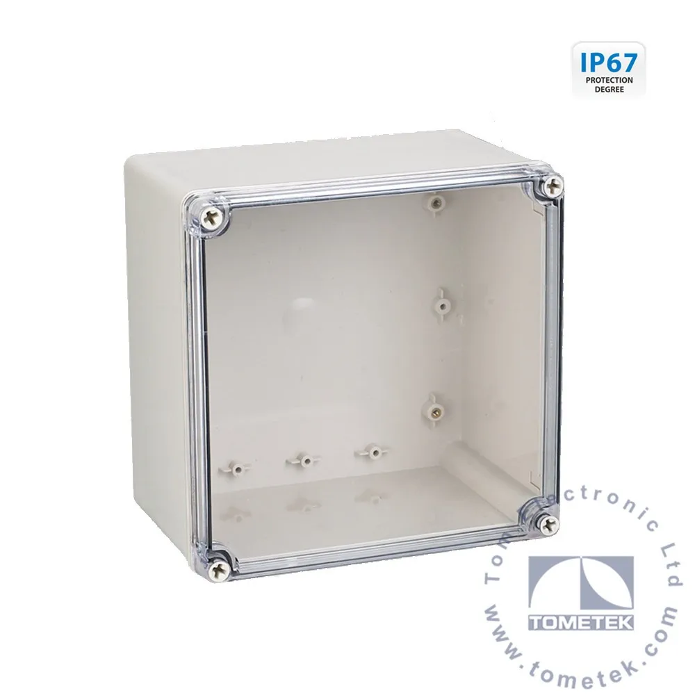 200*200*95mm IP67 Clear PC cover plastic electric box type Outlet and Connection box