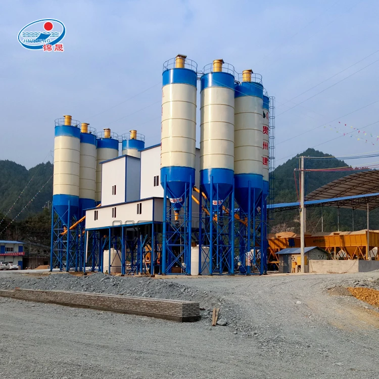 HZS180 Ready Mix Precast Concrete Batching Mixing Plant Layout 180m3 Production