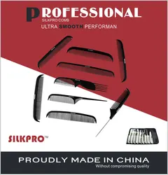 barber salon Fork Comb In 5 Pins Design resistant Heat and chemical Antistatic carbon fiber comb