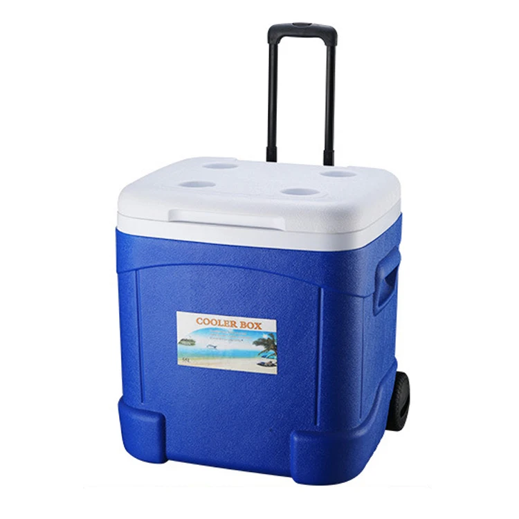 38L 28L 55L Food Grade Portable Insulation Camping Wheeled Ice Cooler Box