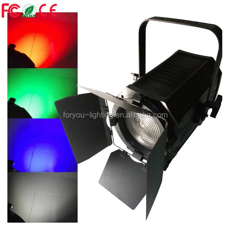 Про фильм как ARRI электронный зум DMX диммер звук 300 Вт красочные RGBW 4IN1 Quad вел Френеля Пятно стирка номинальной света