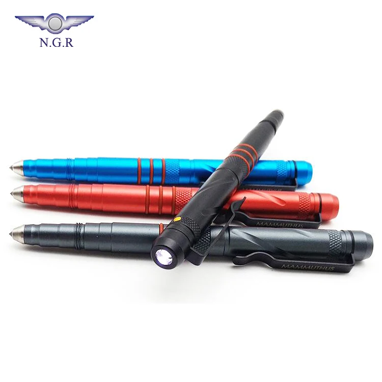 Новое поступление, алюминиевая тактическая многофункциональная ручка для самообороны с фонариком и сломанной головкой из вольфрамовой стали