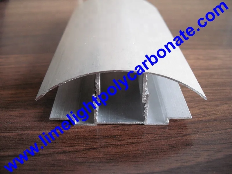 aluminium cap and base profile for greenhouse and polycarbonate roofing sheets