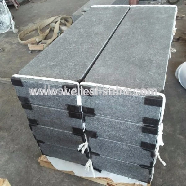 G684 black basalt granite kerb stone block stair tread