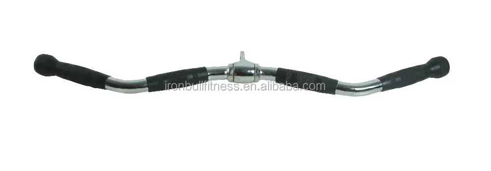 
Gym Equipment Deluxe Revolving Curl Bar with Rubber Handgrips 