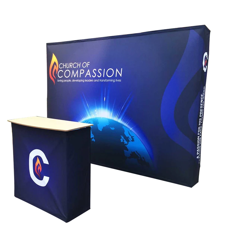 Customized Straight Trade Show Backdrop Pop Up Display Banner Stand, Advertising Stands