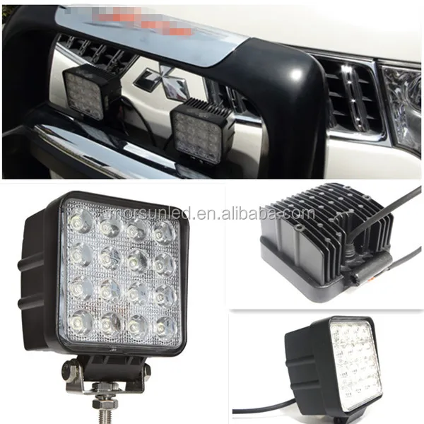 automobile spot 48W led work lamp, 4000 lumen offroad 48w led worklight, square 48w led working light