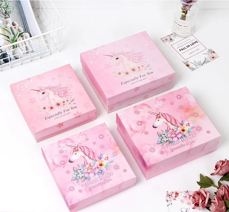 Customized Printing Unicorn Design Candy Box Biodegradable Creative Cardpaper Cookie Box Card Paper Food Candy