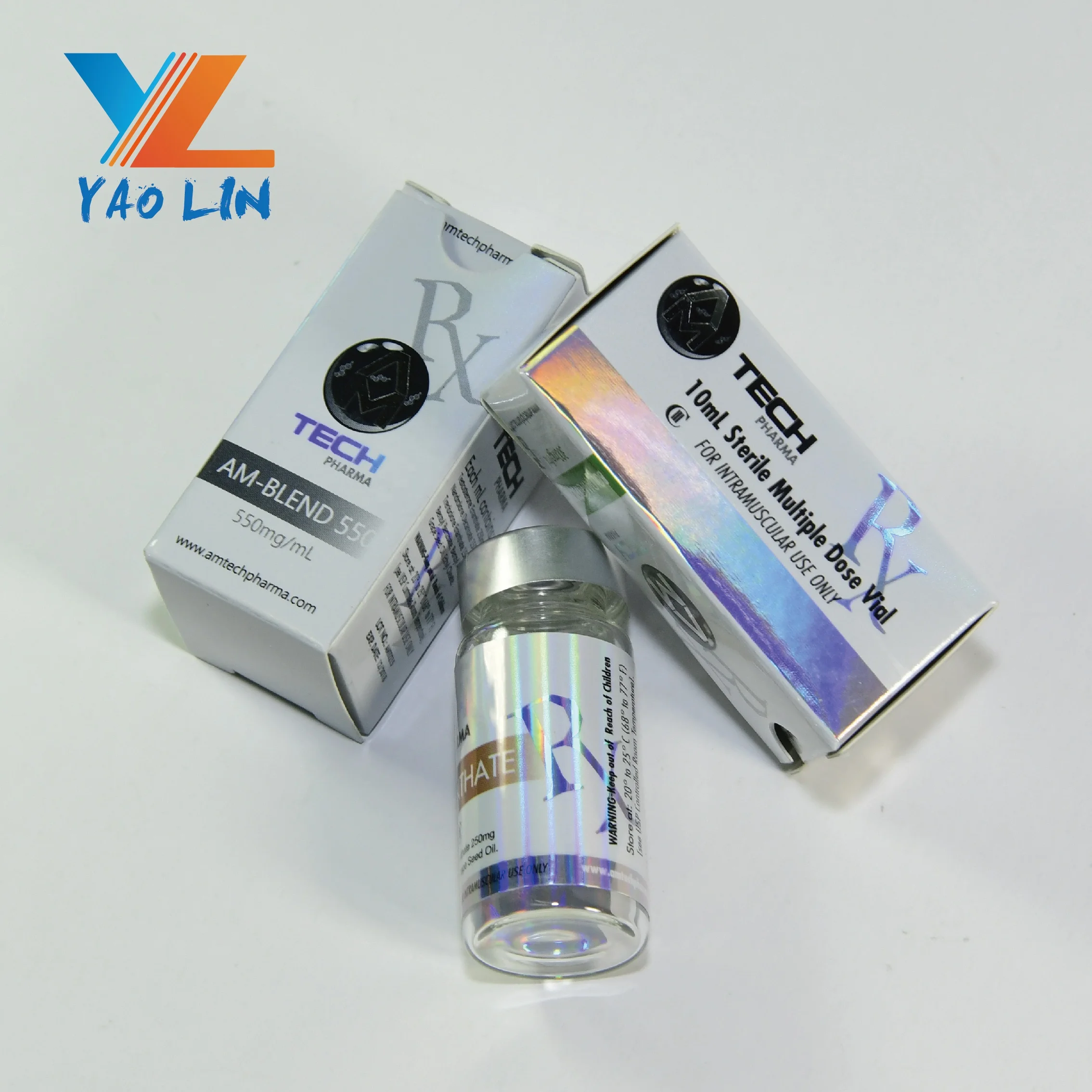 Yaolin custom medical pharma steroid 10ml vial labels and box