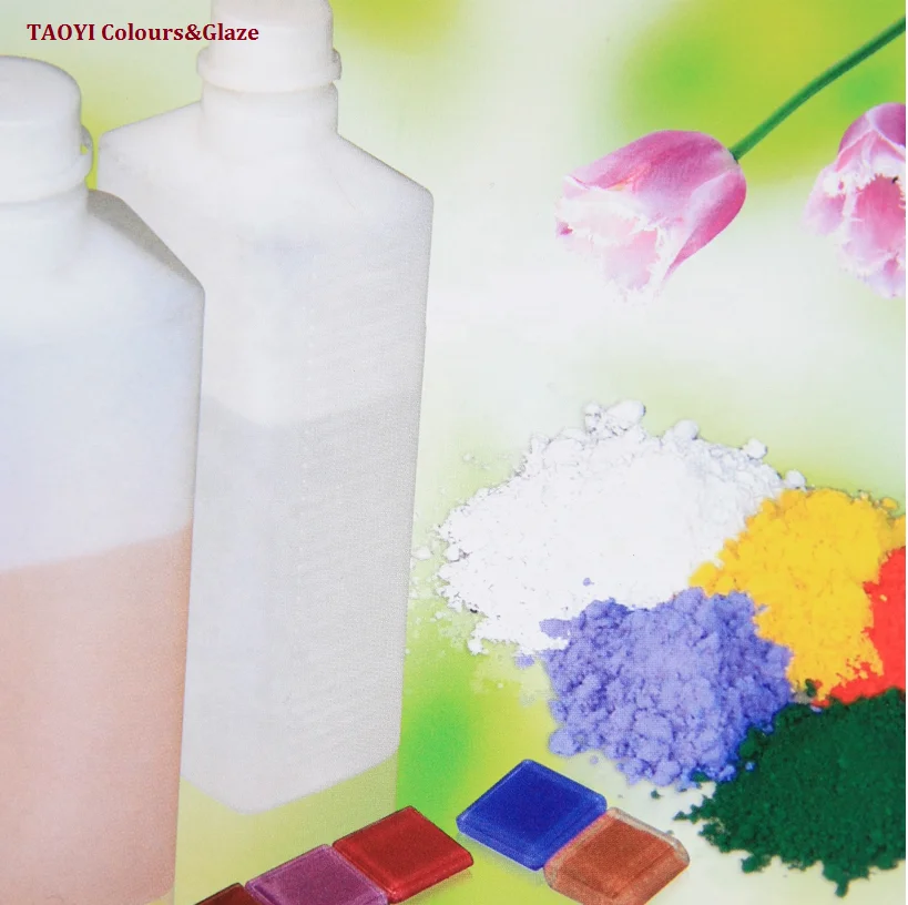 
inorganic crystal melt glass mosaic pigments firing 800C 