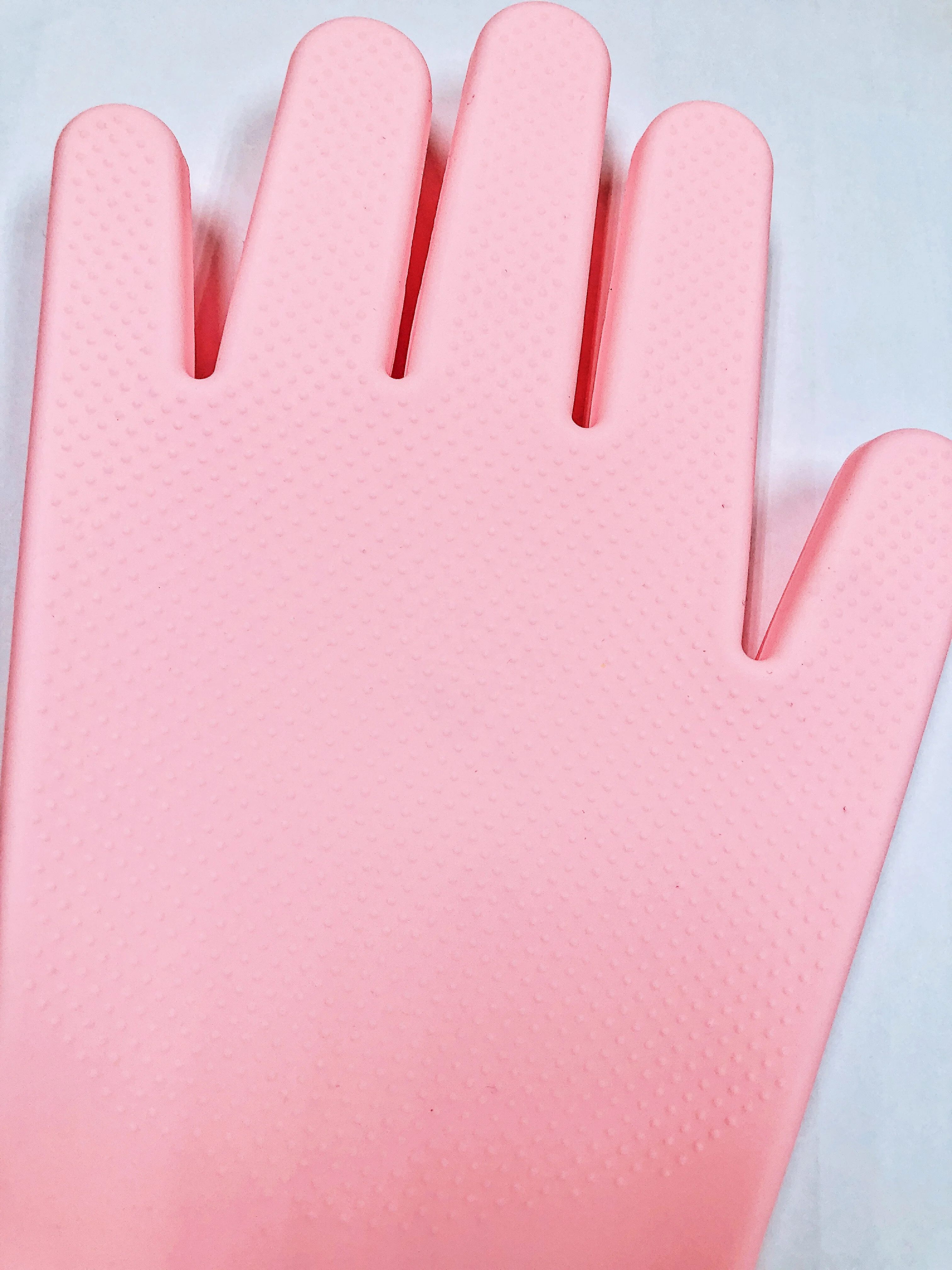 Reusable Silicone  Oven Grill Gloves  Dish Washing Mitten With Cleaning Brush