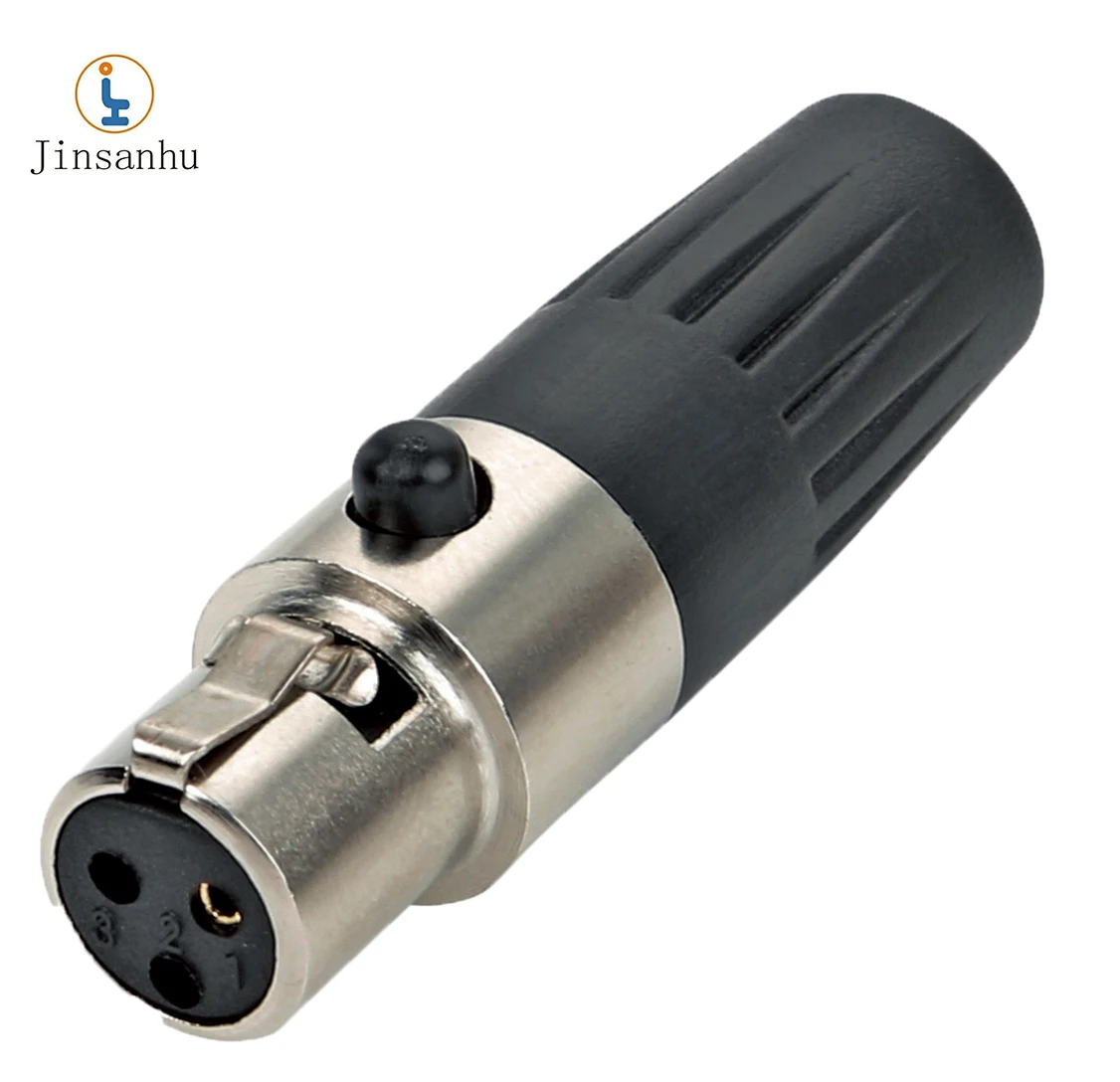 jinsanhu high quality golden mini 3 pin female xlr connector