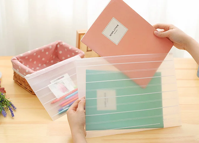 Holders Folders Transparent Pvc Valve Bag Waterproof Zip Envelopes A4/A5 Document File Bag Organizer File