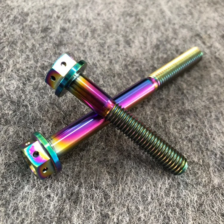 Wholesale custom gr5 titanium hex flange bolt for motorcycle