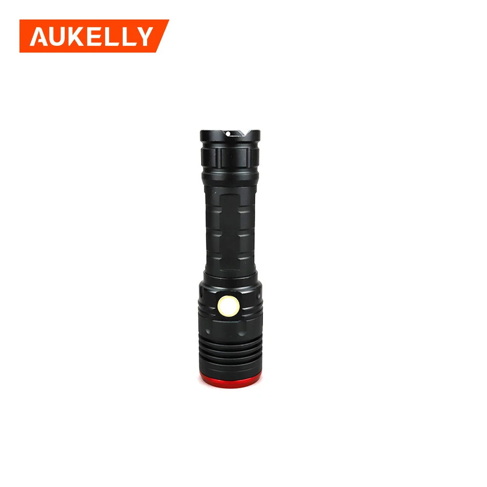 Светодиодный тактический фонарик Aukelly Zoomable t6 перезаряжаемый водонепроницаемый 18650 лм сделано в Японии