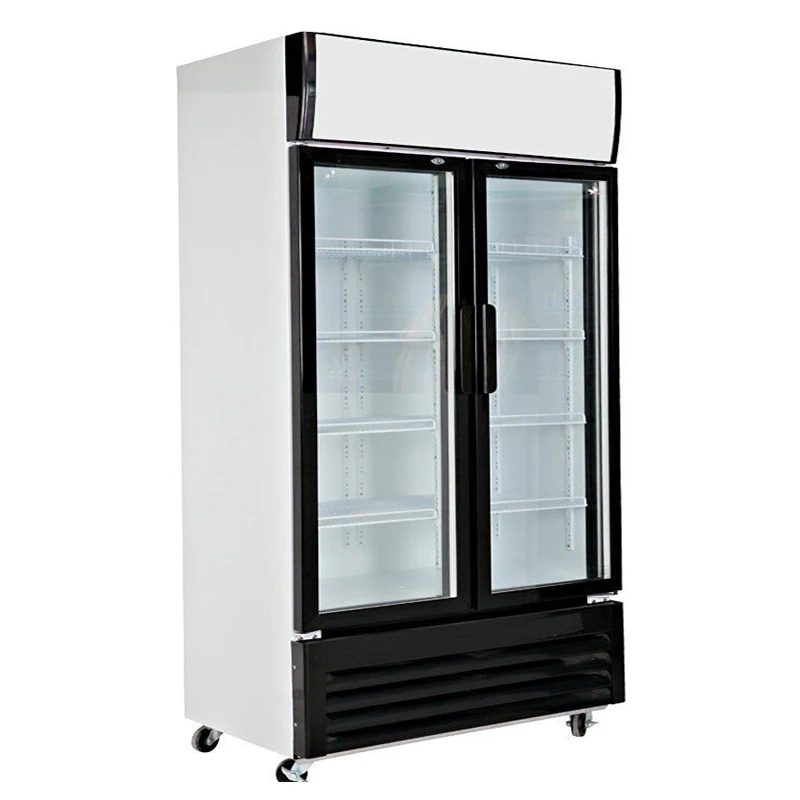 700L Commercial Beverage Fridge Cooler Upright Glass Door Supermarket Drinks Display Refrigerator