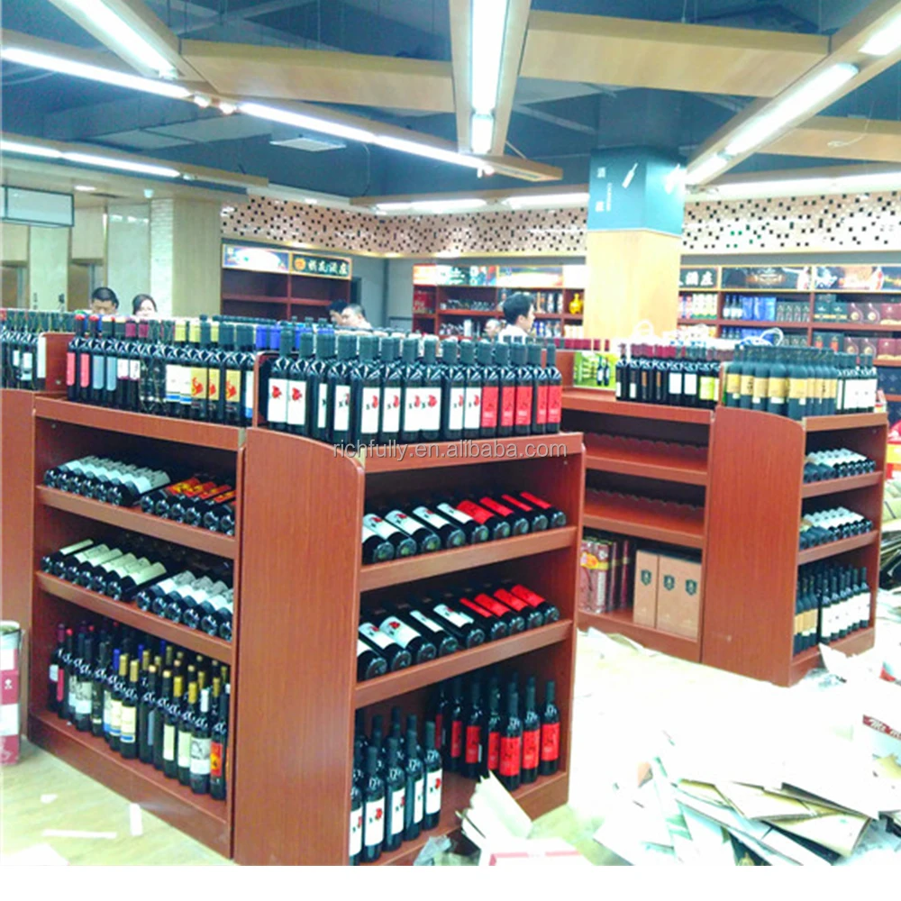High Grade Full Wood Wine Bottle holder for Liquor/Alcohol drinks store display