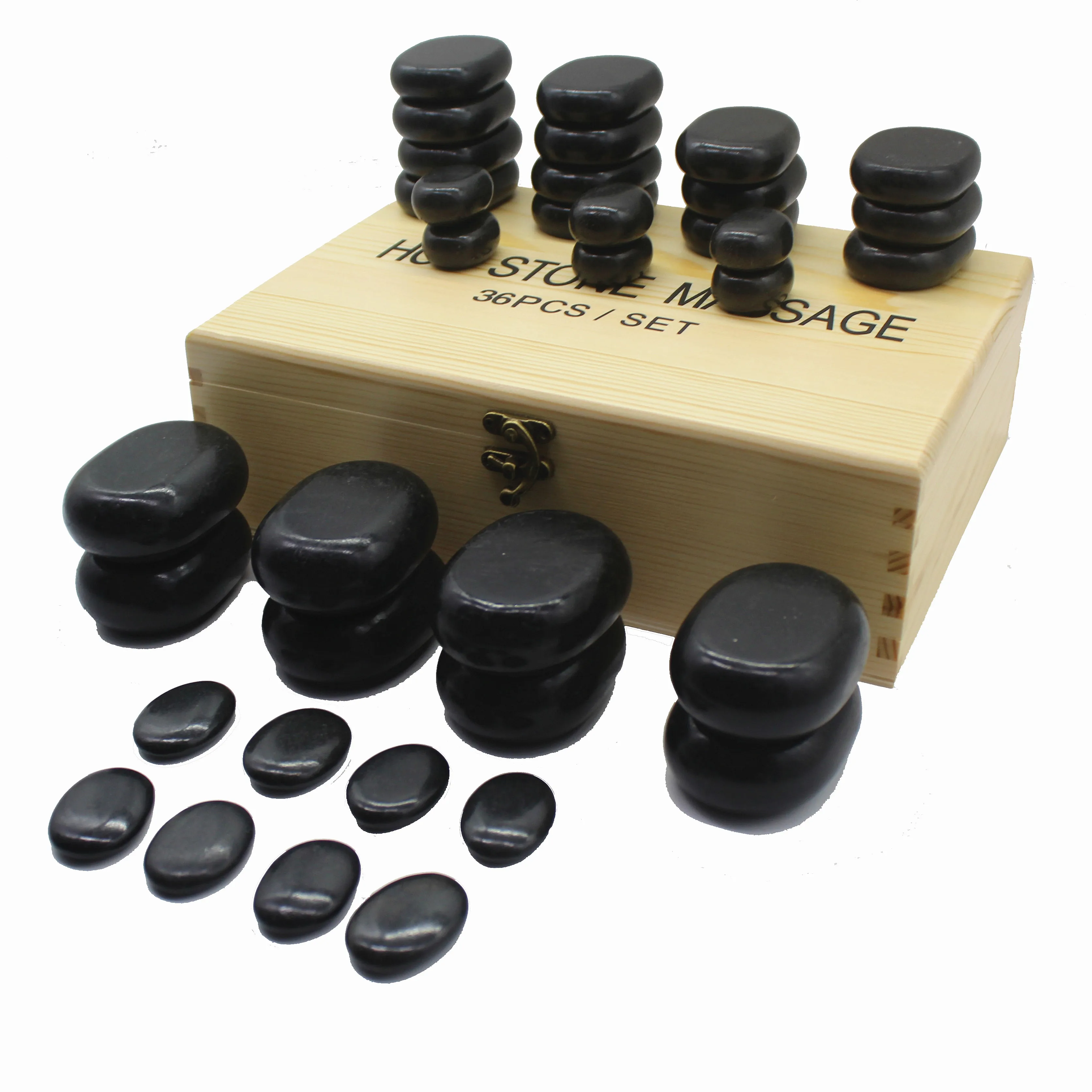 
Natural Health Beauty 36pcs stone per set Spa Hot massage stone heating box 