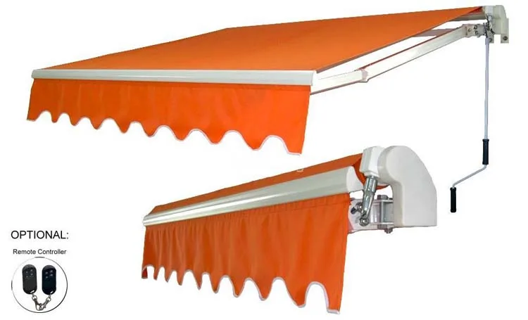 Aluminum retractable fabric awnings outdoor sun shade canopy
