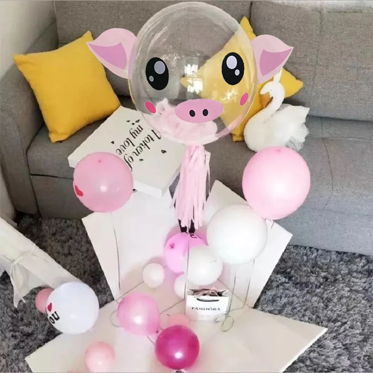 18 Inch Inflatable Bobo Led Balloon Bobo Balloon with sticker  For Christmas and Party Decoration