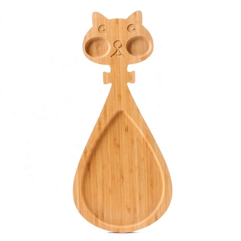 
Appetizing Lovely Cartoon Plate Tableware Cute Animal Shape Wood Kids Food Tray 