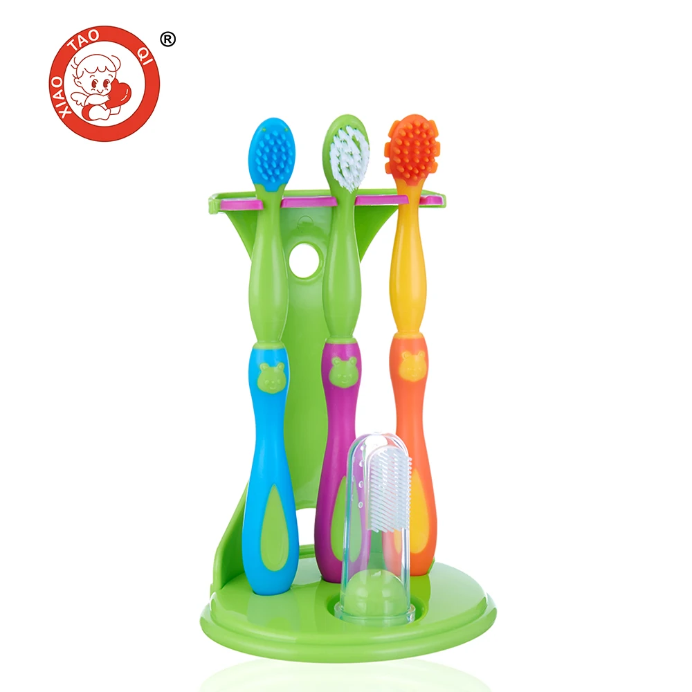 Silicone Kids Children Baby Training Toothbrush Set Soft Babies