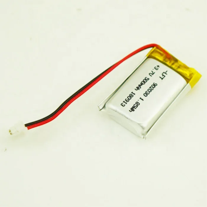 A quality 902030 500mAh lipo 3.7v li-ion rechargeable batteries with connector