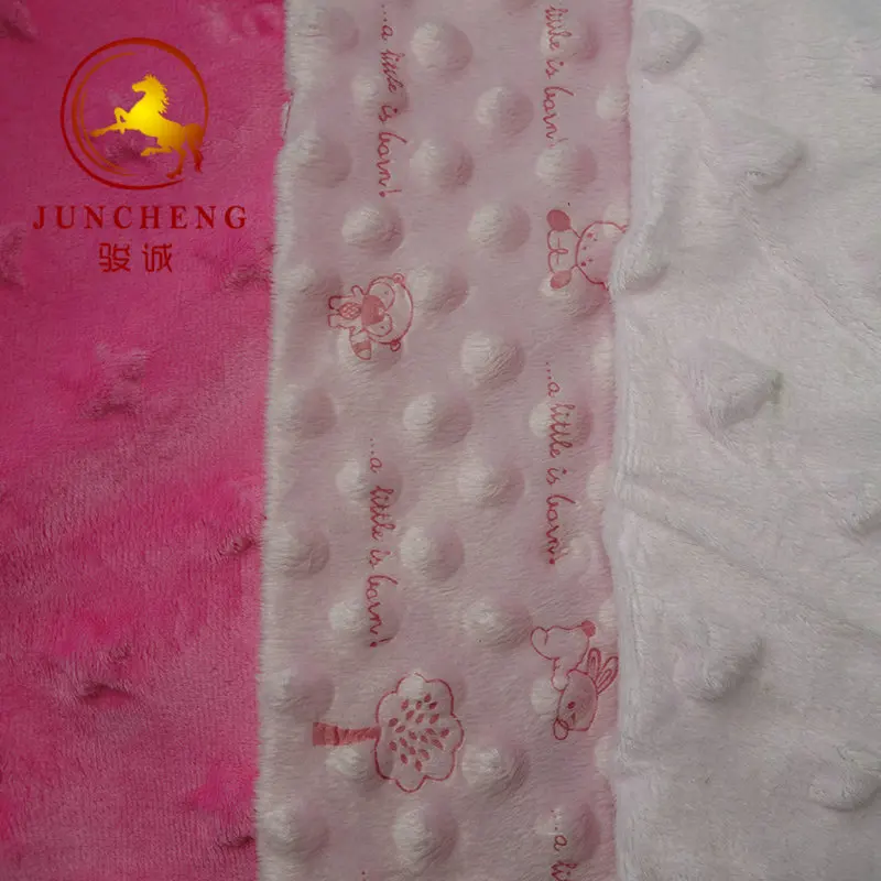 100% polyester knitted super soft hand feeling colorful minky dot fabric