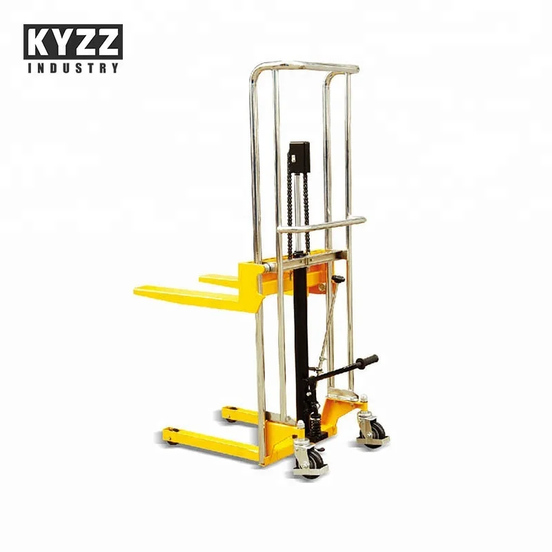 400kg light weight hydraulic hand portable manual platform stacker fork lift